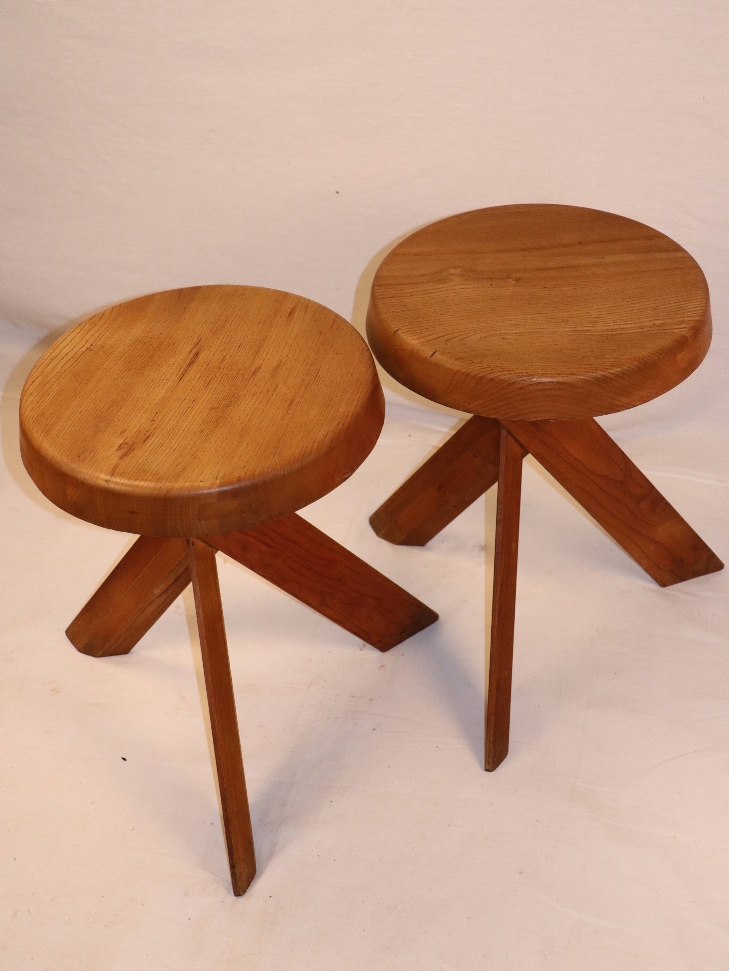 Pierre Chapo's pair of S31 stools