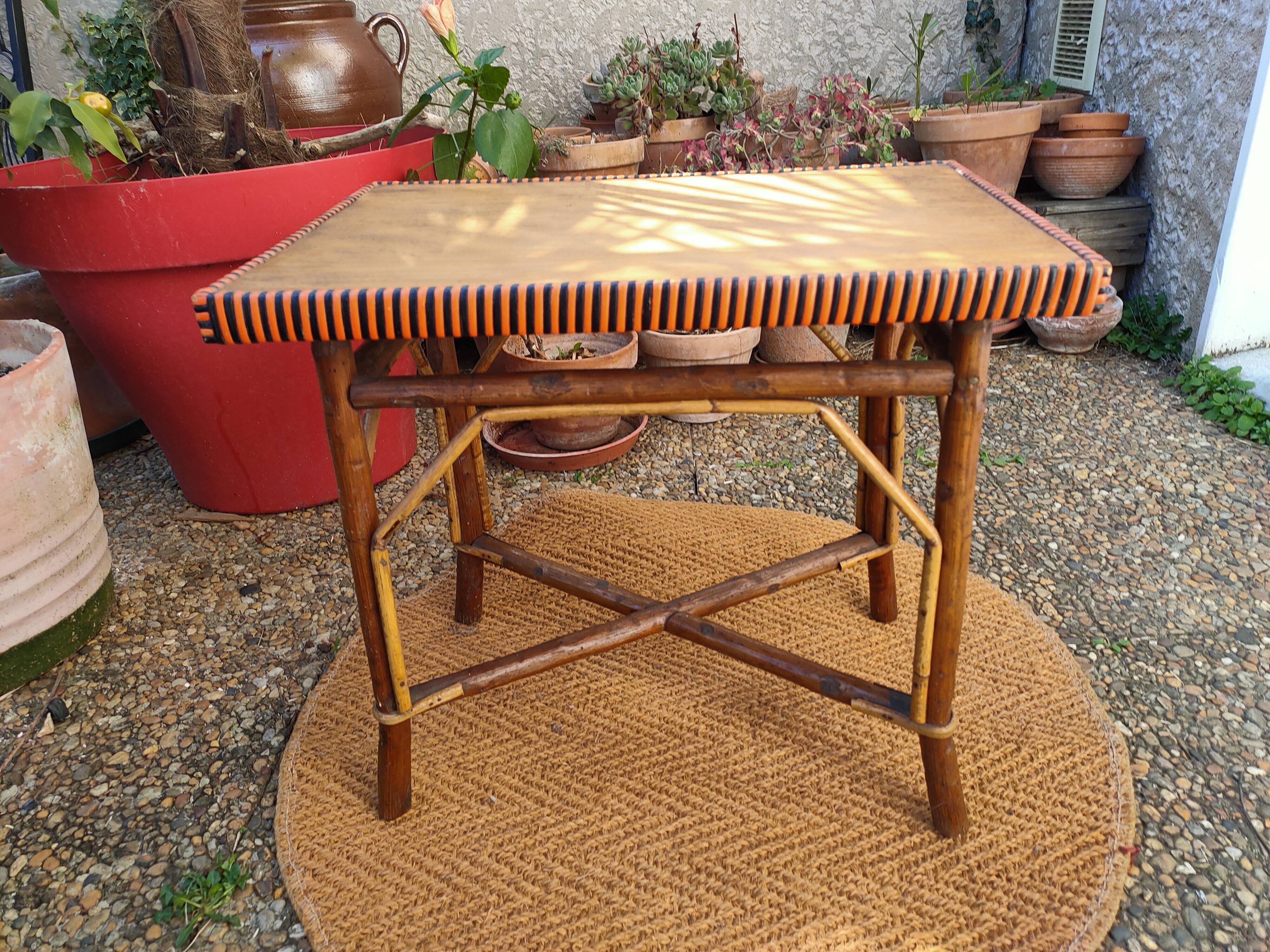 Vintage rattan coffee table