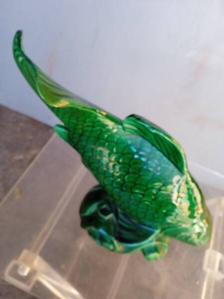 Saint Clement fish in green vintage ceramic