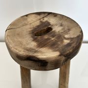 Patinated tripod stool