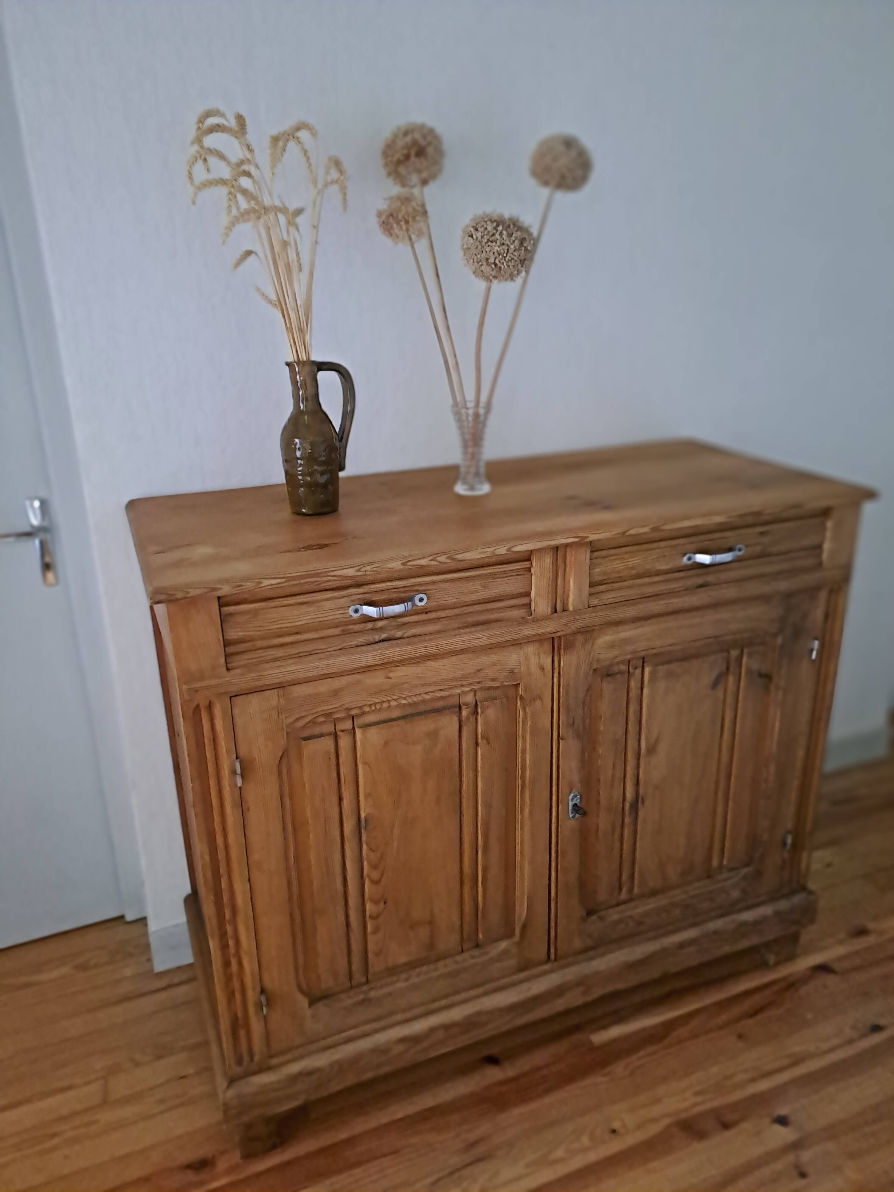 Old Parisian sideboard in raw wood