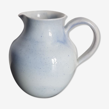 Lilac and white ceramic milk jug