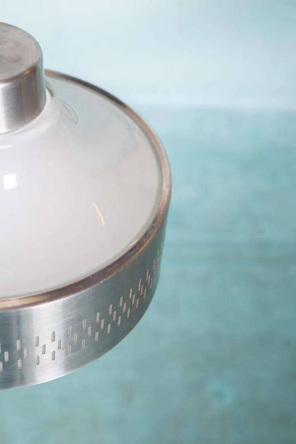 Suspension design vintage en verre années 60, suspension suédoise