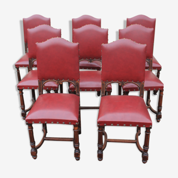 Eight chairs in skai