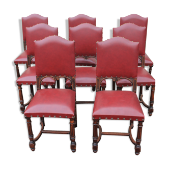 Eight chairs in skai