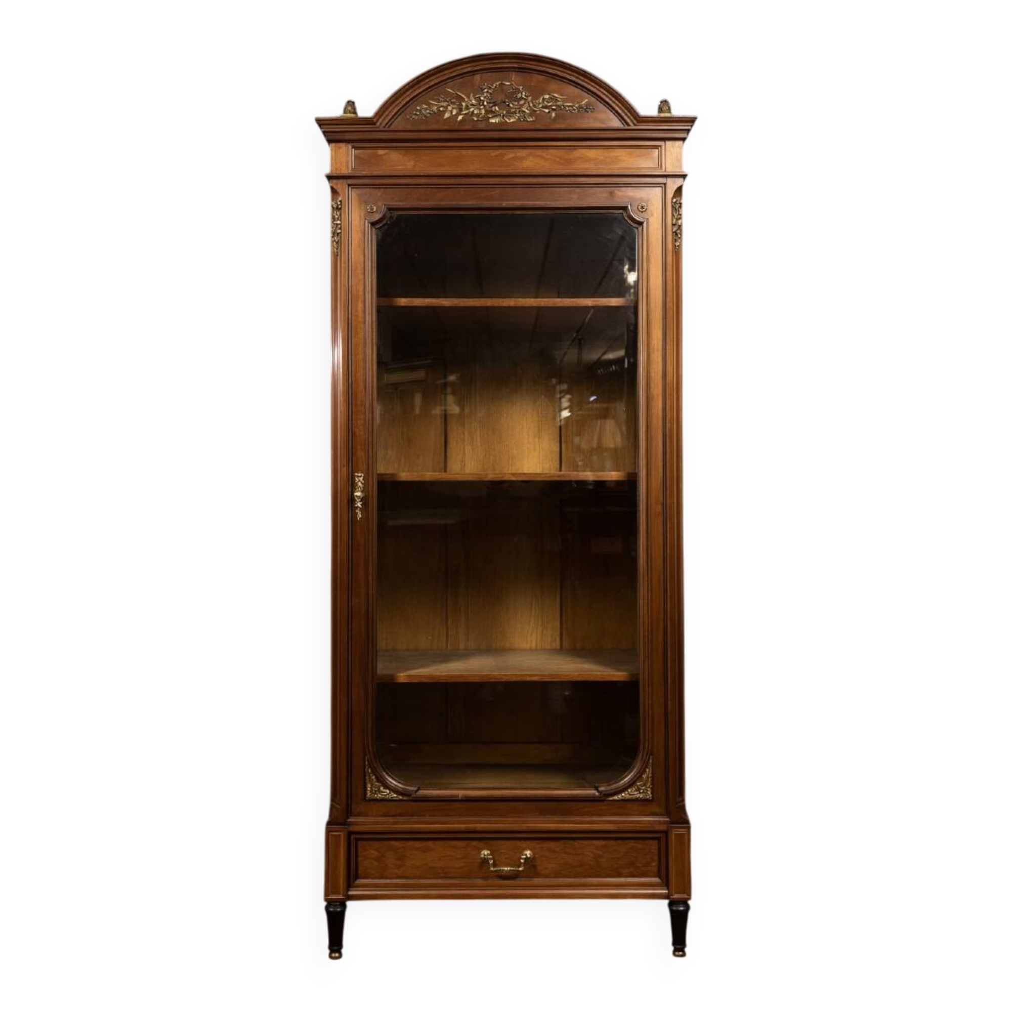 Louis XVI Parisian library in precious wood and gilded bronze