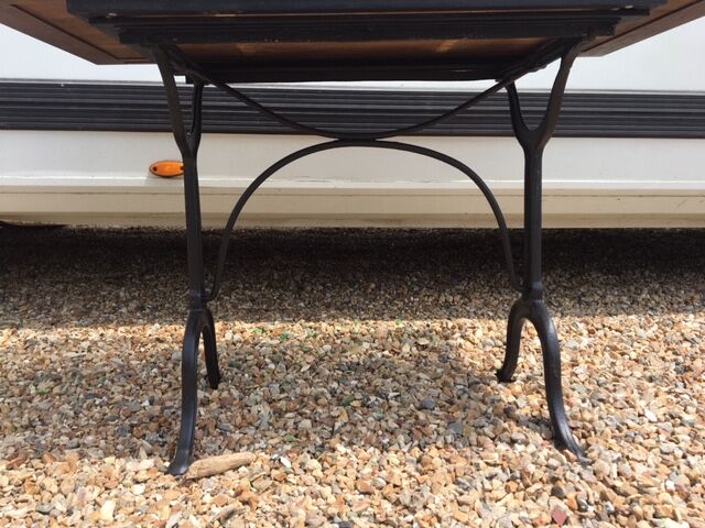 old bistro table foot cast oak plateau