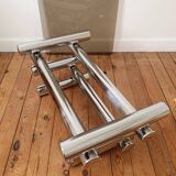 70s designer chrome base coffee table