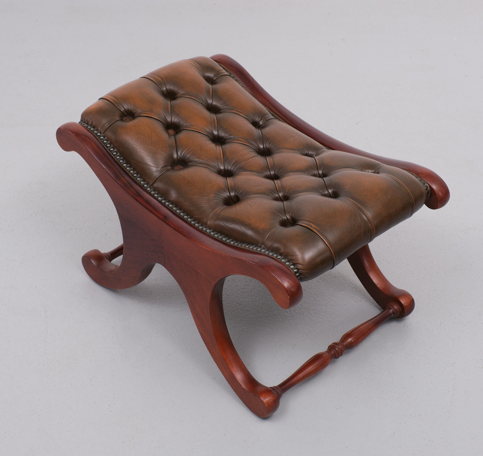 Chesterfield Mahogany Ottoman, England