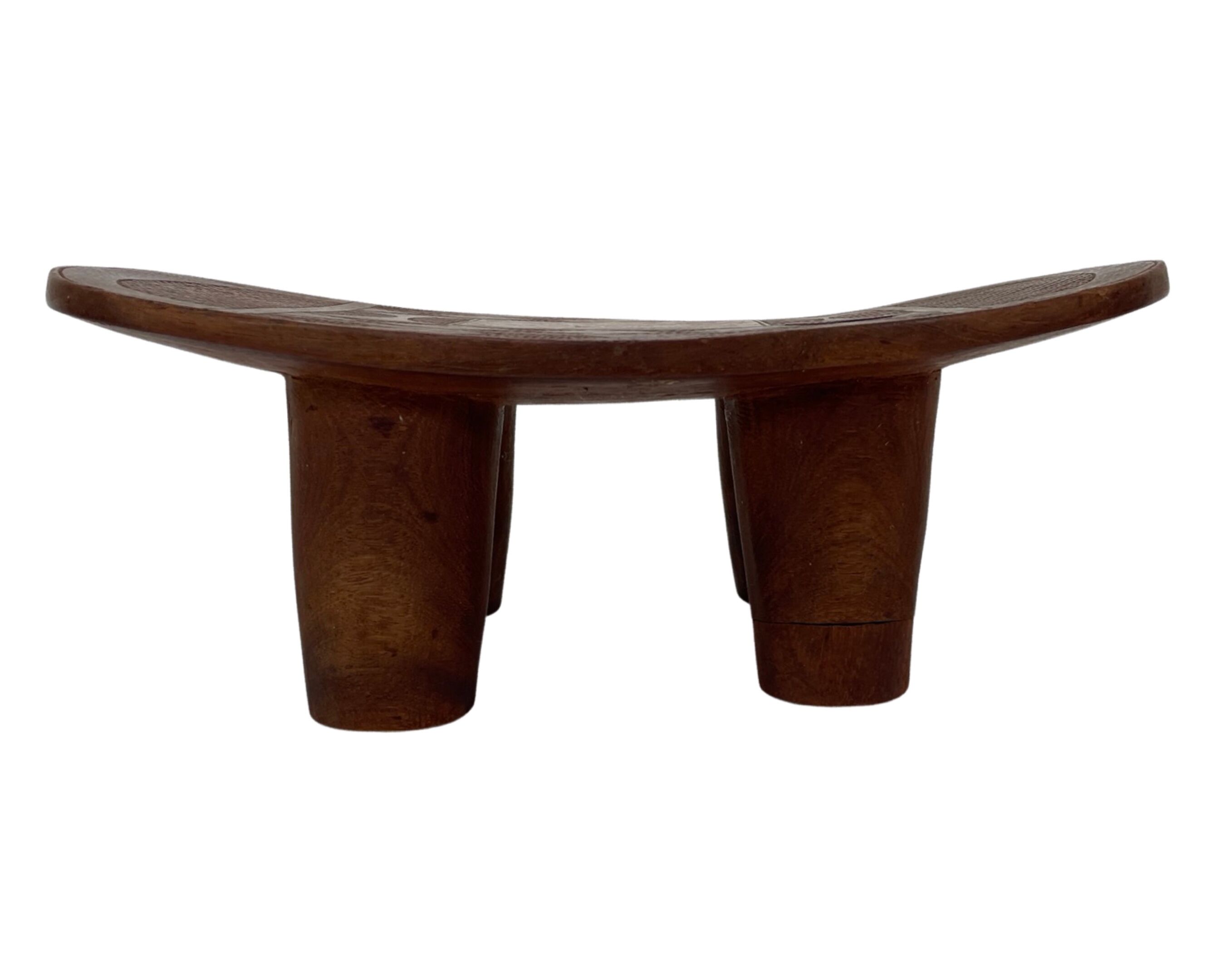 Vintage African hand-carved wooden Senufo stool bench design