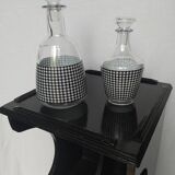 Table d'appoint ou de chevet en bois/ console range-vinyles. Vintage.