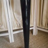 art deco chrome and black wood ashtray