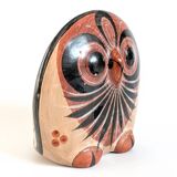 Large hibou Tonala | Céramique mexicaine des années 1970
