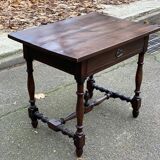 Louis XIV style writing desk in dark solid wood from the 19th century