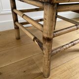 Vintage square bamboo coffee table, H. 38cm W. 47cm D. 47cm