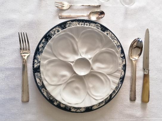 6 oyster plates in pillivuyt white porcelain