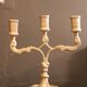 Small three-armed candlestick in pewter.