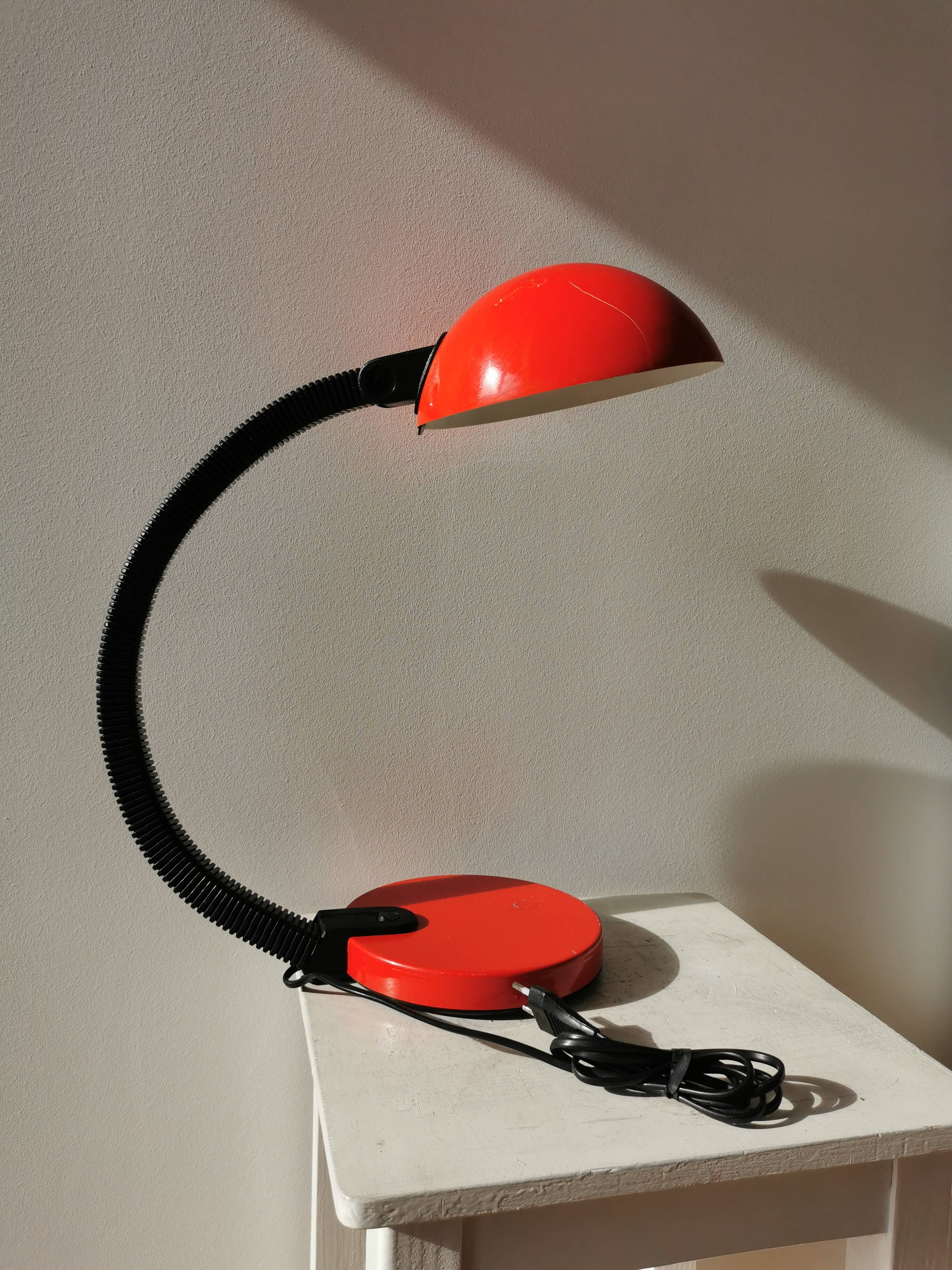 Vintage Red Desk Lamp: Mid-Century Modern Oslo Table Light
