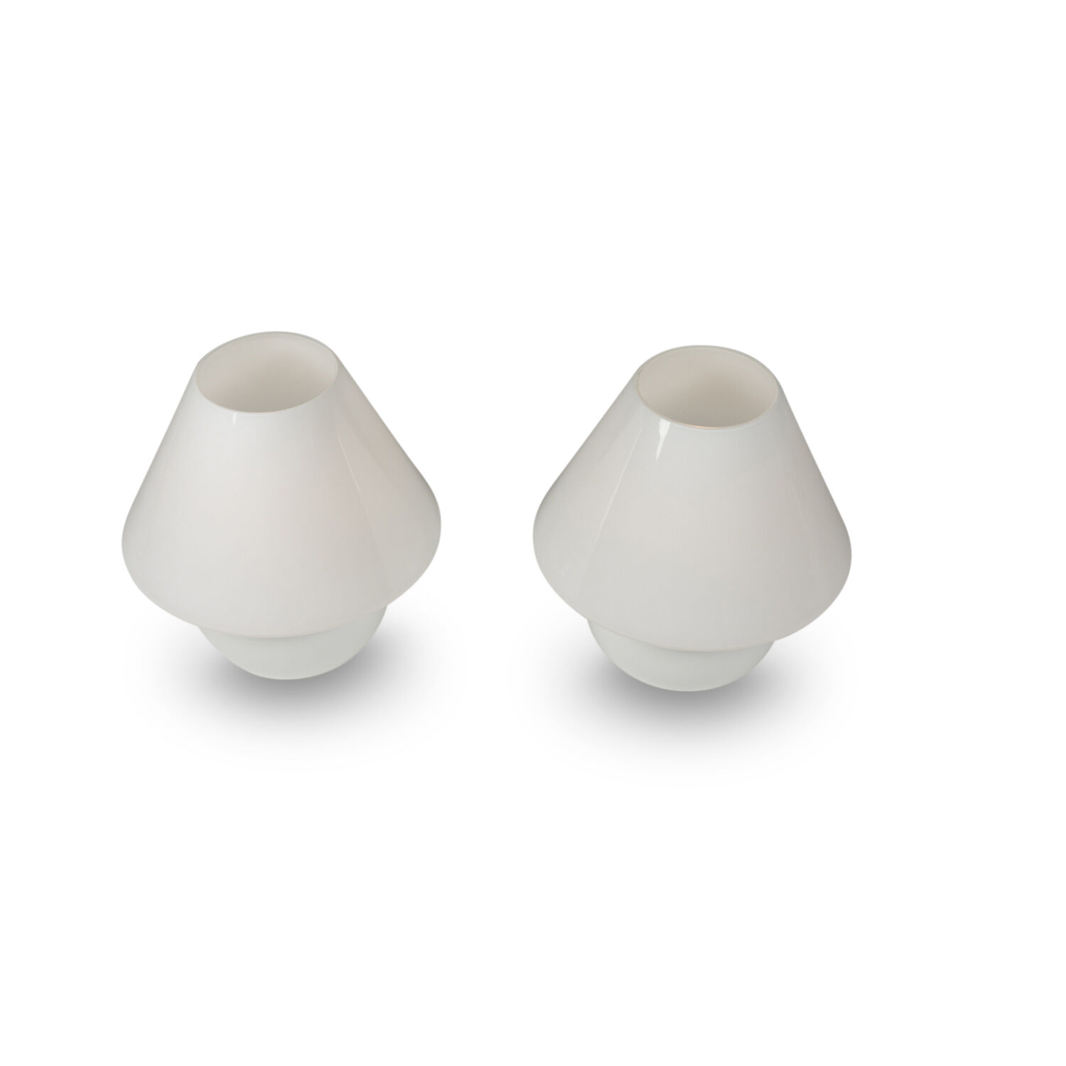 Pair of white opaline lamps, 1990s