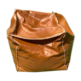 Midcentury Dutch leather pouf or stool or ottoman