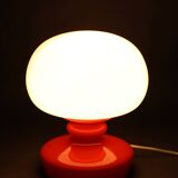 Lampe de table champignon en verre opalin Stepan Tabery des années 1970, Tchécoslovaquie