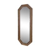 Miroir vintage octogonal bois massif nervuré entrée salle de bain chambre