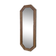 Miroir vintage octogonal bois massif nervuré entrée salle de bain chambre