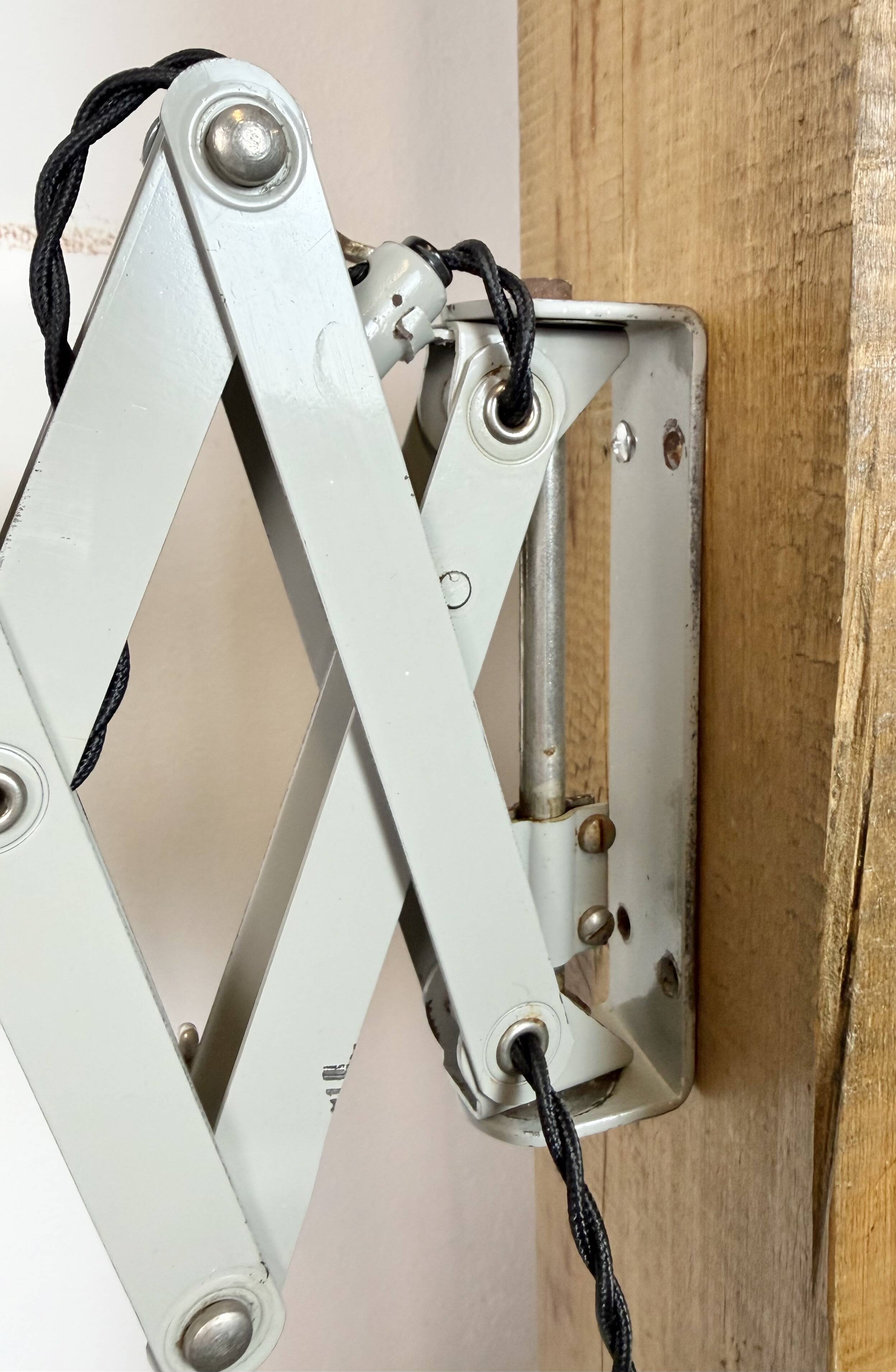 Grey German Industrial Scissor Wall Lamp from SIS, 1960s