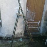 Stool vintage iron and wood electricians