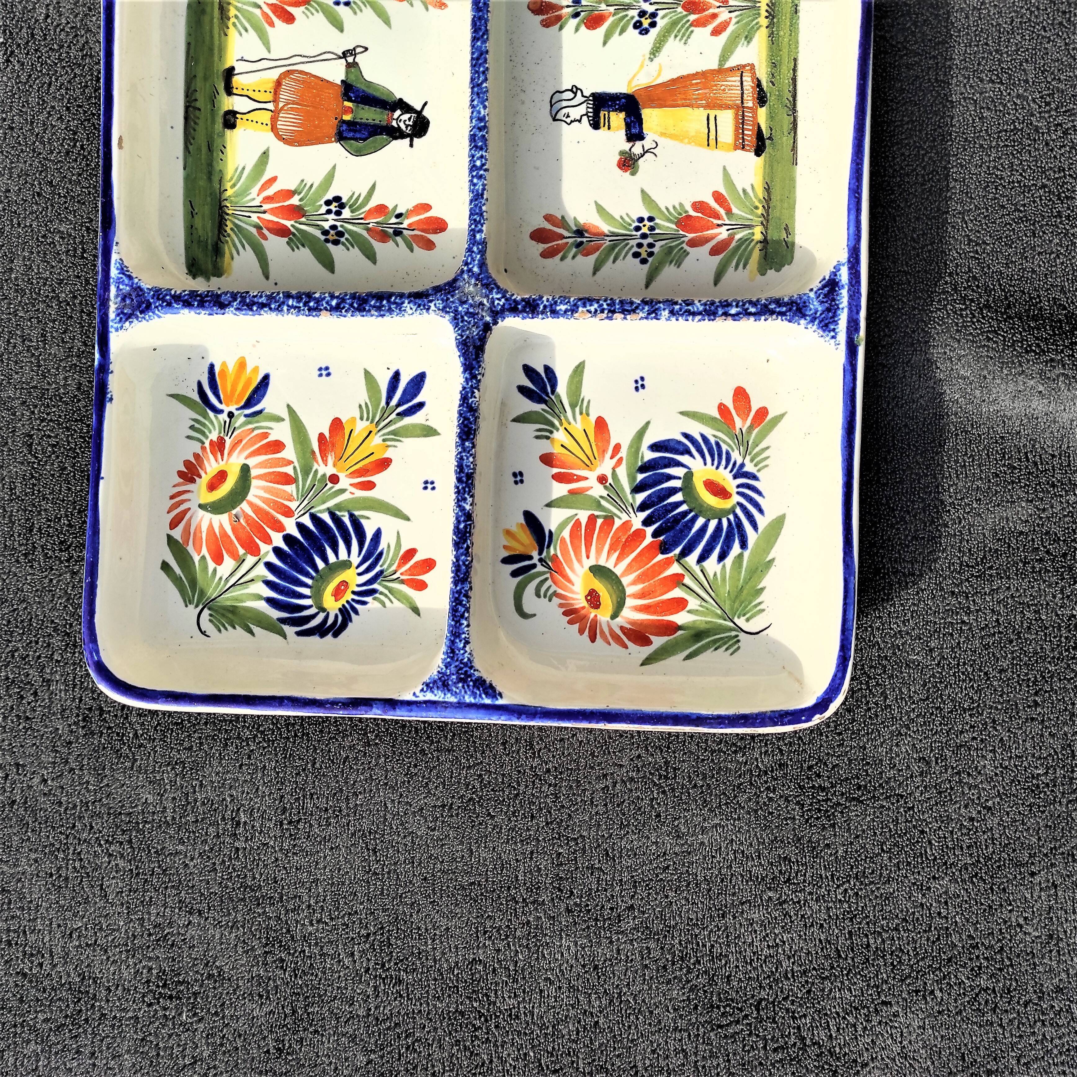 Plat à 6 compartiments henriot quimper
