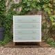 Vintage 1950s compass foot chest of drawers
