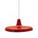 Danish red metal pendant lamp, industrial style, 1960s