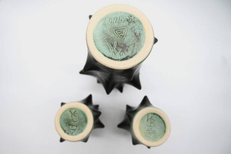 Ceramic vases from the 1970s, by Michael Andersen designed by Knud Basse.