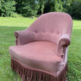 Fauteuil crapaud rose