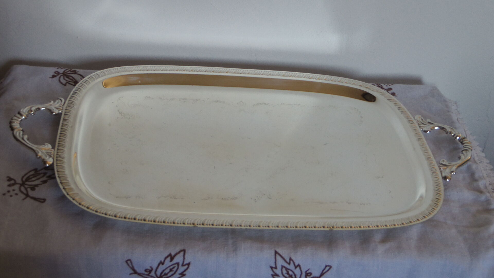 Silver serving tray