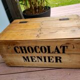 Former Chocolat Menier advertising wooden box
