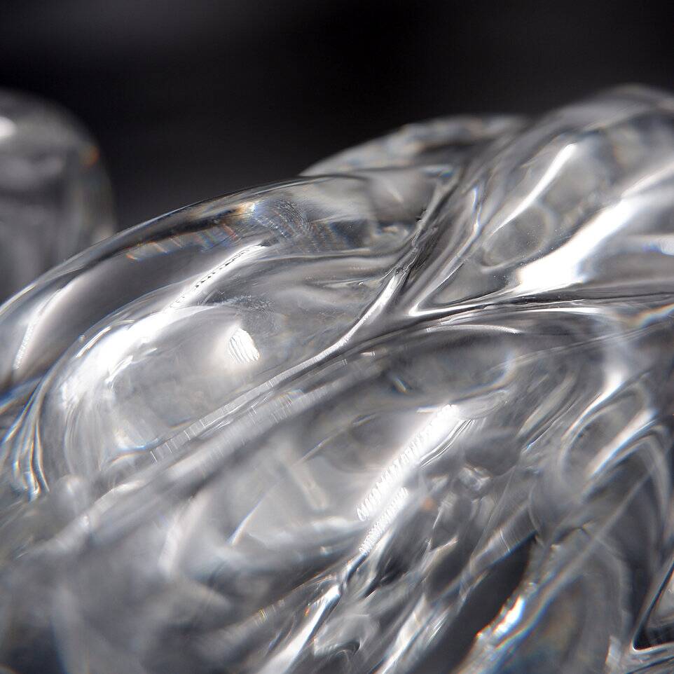 Pair of clear crystal vases by Antonio & Guido Bon for Val St Lambert - 1960s
