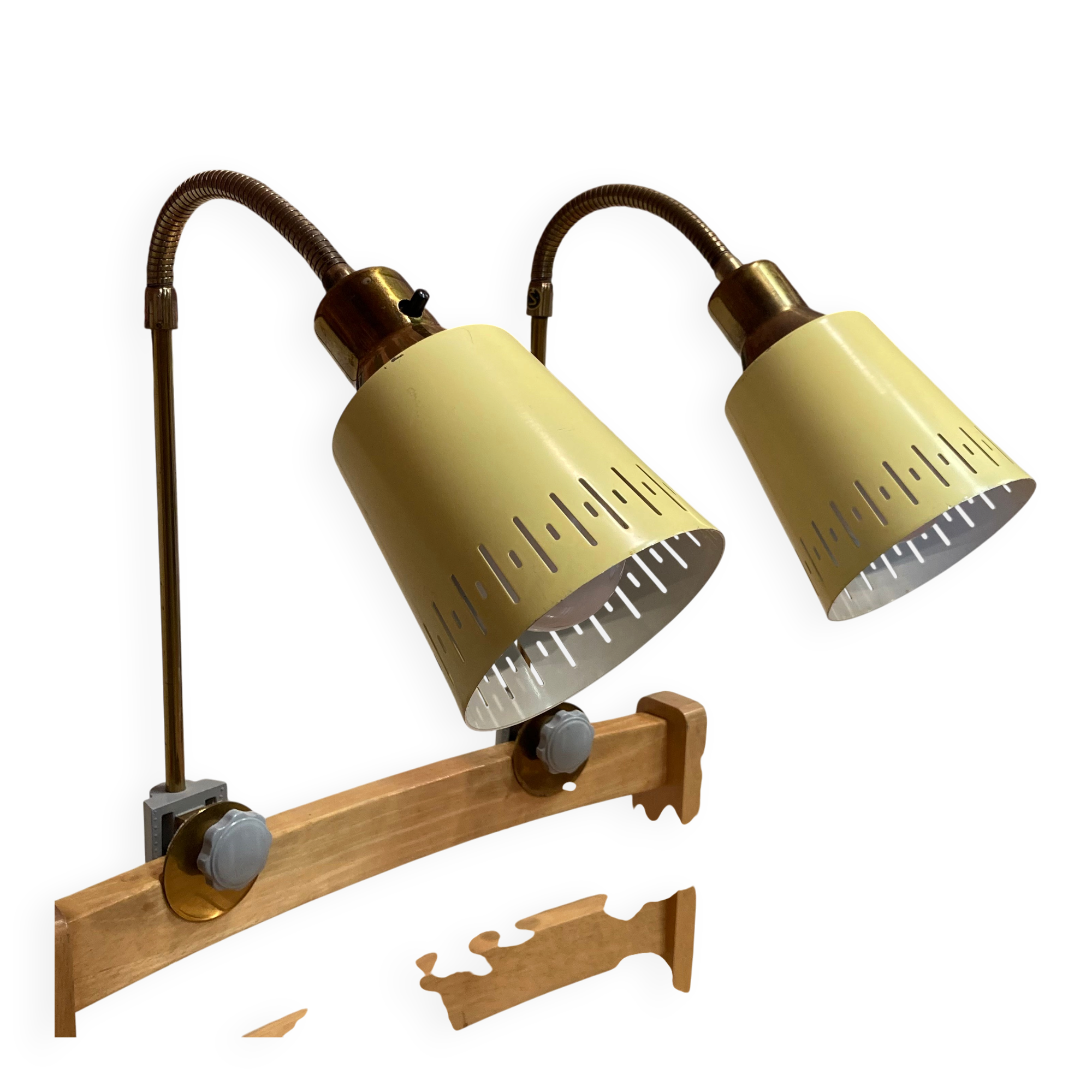 Pair of large modular scandinavian design wall lights from the 1950s.