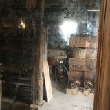 Pine wardrobe with mirror 1900s