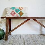 Old wooden country farmhouse bench