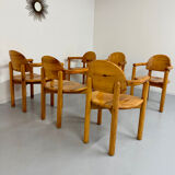 Set of 6 solid pine chairs in Scandinavian design by Reiner Daumiller vintage
