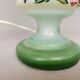French country 1960s rustic green ceramic and glass vintage table lamp
