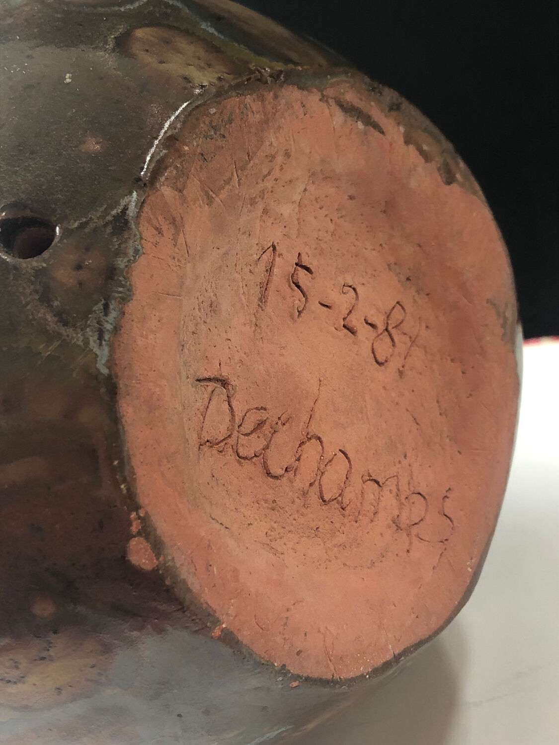 Vintage ceramic lamp base signed Dechamps