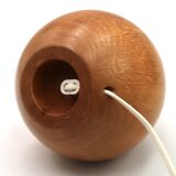 Blonde wooden ball lamp, 1970s