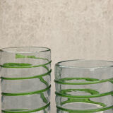 Set of 3 blown glasses