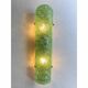 Impressive Hammered Green "Graniglia" Murano Glass Wall Sconces Set of 4 by