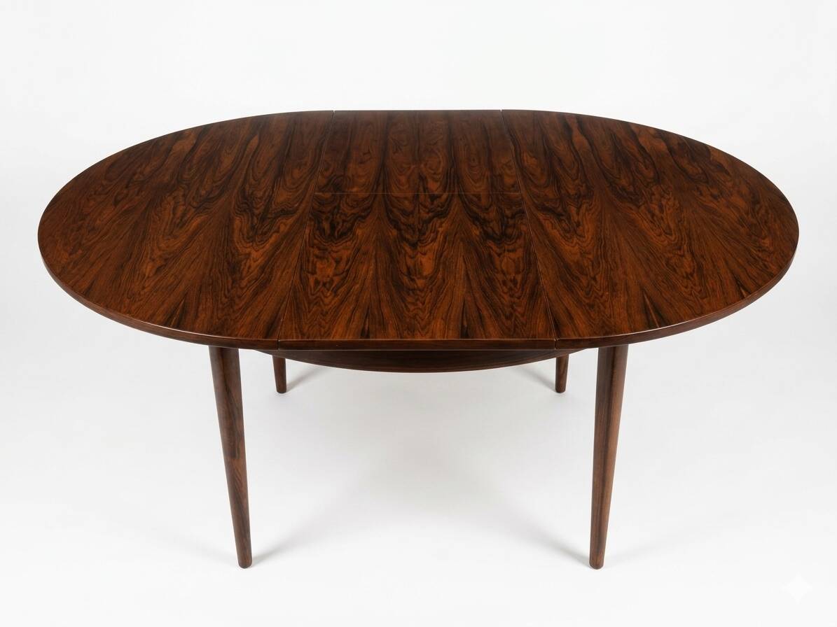 Scandinavian extendable table in rosewood from the 1960s, butterfly extension.