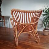 Rattan and bamboo armchair 1950 for Rohe noordwolde