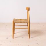 Set of 6 vintage dining chairs from uluv, wicker seats, czechoslovakia, 1960s
