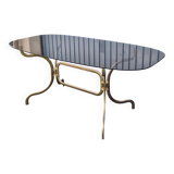 Smoked glass oval table 1970s